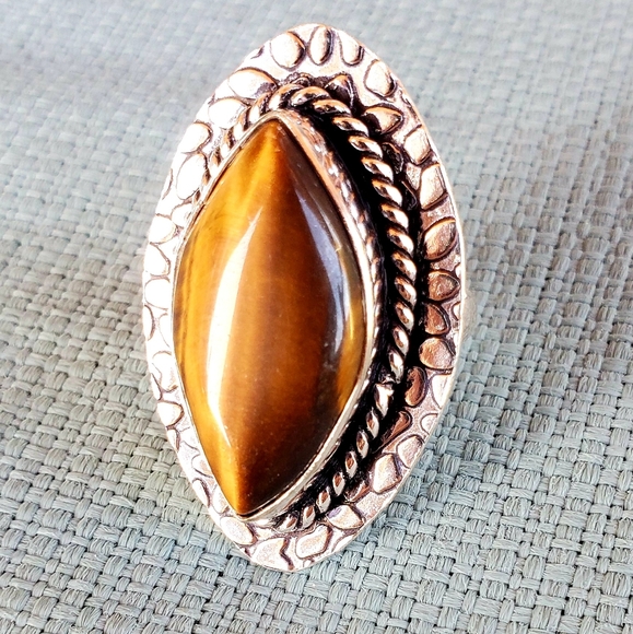 New Tiger Eye 925 Silver Ring. - Picture 3 of 12